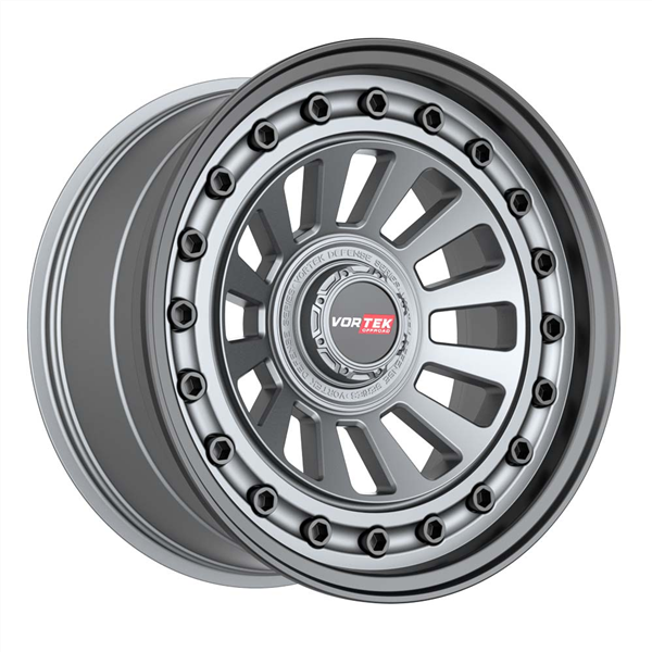 VORTEK VRD-702 MATTE GUNMETAL WITH BLACK BOLTS & LIP 17X9 6X5.5/6X135 -12 +78.1 *NC*