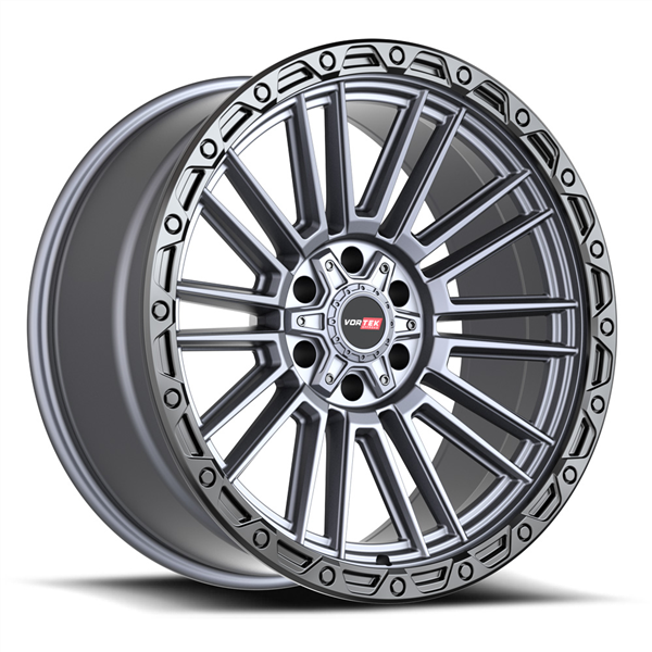 VORTEK VRT-604 ZEUS MATTE TITANIUM WITH BLACK BEAD RING 22X10 5X127/5X139.7 -18 +78.1 *NC*