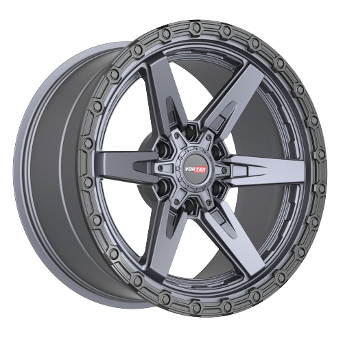VORTEX OFFROAD-VRT602 MATTE TITANIUM WITH BLACK BEAD RING 20X10 6X135/6X5.5 -12 +106.1