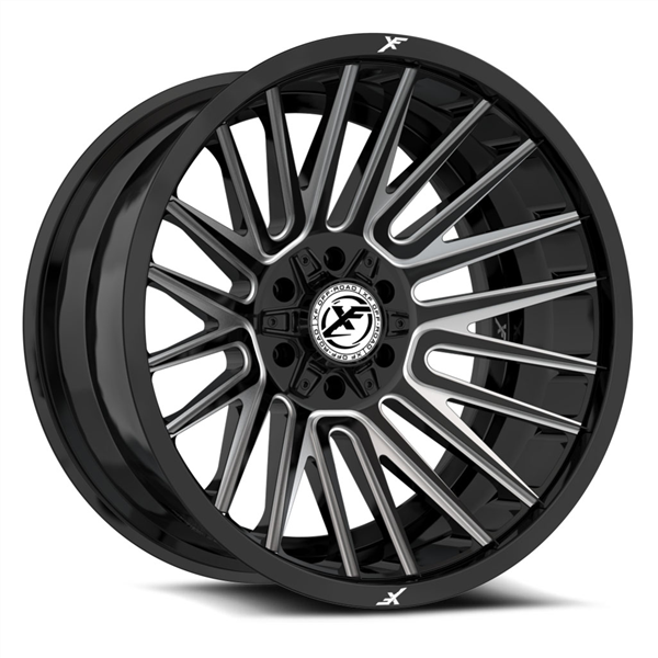 XF OFF-ROAD XF-234 GLOSS BLACK & MILLED 22X12 6X135/6X5.5 -44 +106.4 *NC*