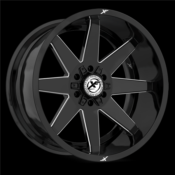 XF OFFROAD-XF-236 GLOSS BLACK MILLED 20X10 6X135/6X5.5 -12 +106.4 *NEW STYLE 2023*