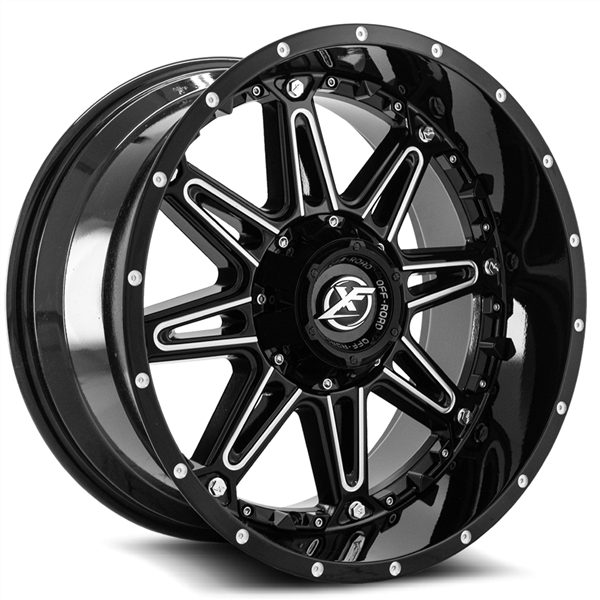XF OFFROAD-XF217 GLOSS BLACK/MILLED 20X10 5X5.5/5X150 -24 +110.3