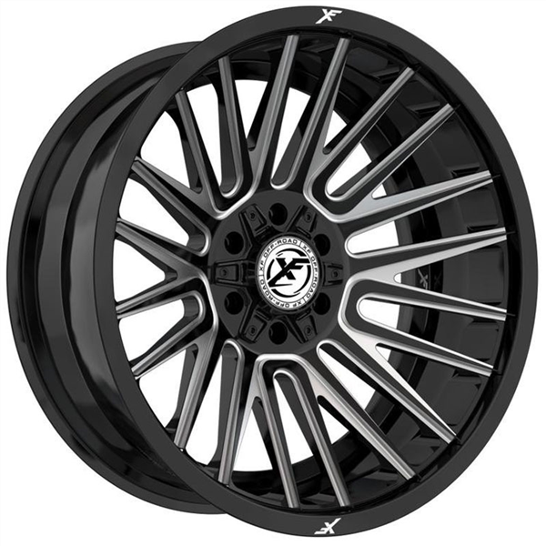 XF OFFROAD-XF234 GLOSS BLACK MILLED 20X10 5X127/5X5.5 -12 +78.1 *NEW STYLE 2023*