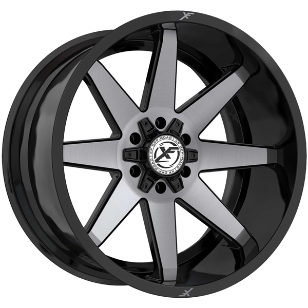 XF-236 GLOSS BLACK & BRUSHED DDT 20X9.0 6X139.7/6X135 +0 +106.40 *NC*