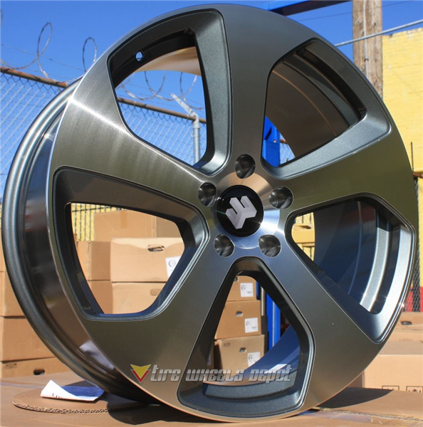 YSM-287 GUN METAL/MACHINE FACE 19X8.5 5X112 +45 +57.1