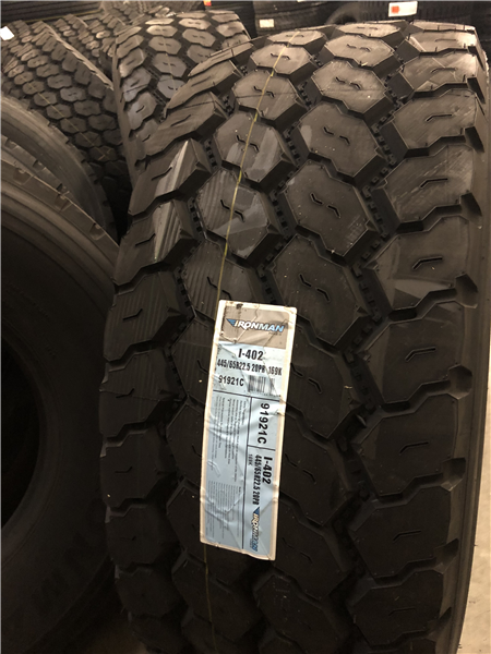 445/65R22.5 20PR IRONMAN I-402 169K "MIXED SERVICE A/P"
