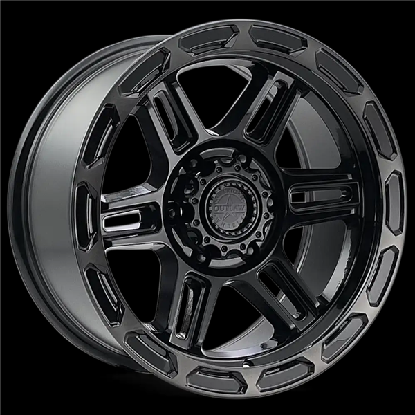 AMERICAN OUTLAW PISTON 20X9-5 6X139.7 C.B-106.1 SATIN BLACK