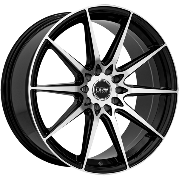 DRW-D19 17X7.5 5X108/5X114.3+38 C.B 73.1 BLACK MACHINED FACE