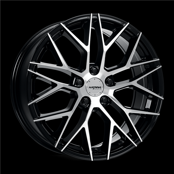 KATANA RACING 18X8 5X114.3 +40 C.B 73.1 GLOS BLACK MACHINED FACE