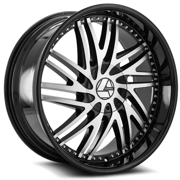 AZARA-AZA509 GLOSS BLACK/MACHINE 20X8.5 5X4.5/5X120 +35 C.B 74.1
