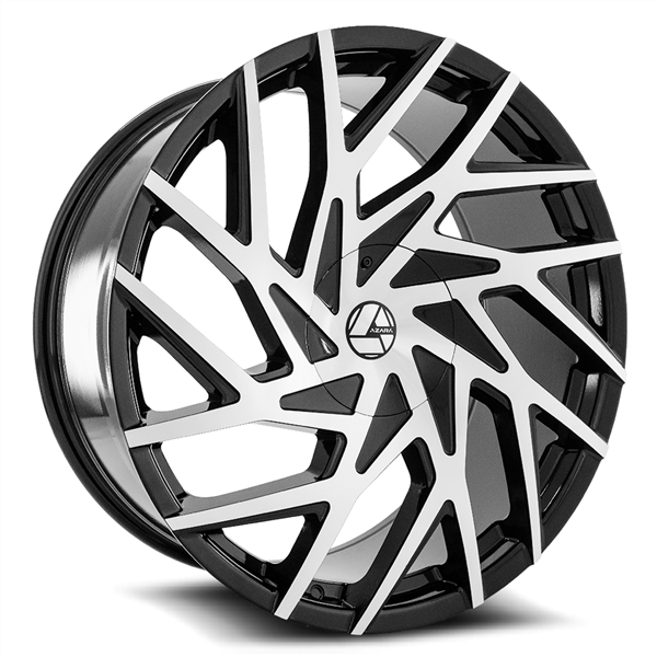 AZARA AZA-518 20X8.5 5X14.3/5X120 +35 C.B 74.1 GLOSS BLACK/MACHINE