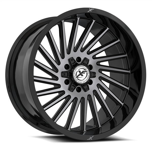 XF OFFROAD-XF239 20X10 6X135/6X139.7 -24 C.B 106.4 GLOSS BLACK BRUSHED+DARK TINT
