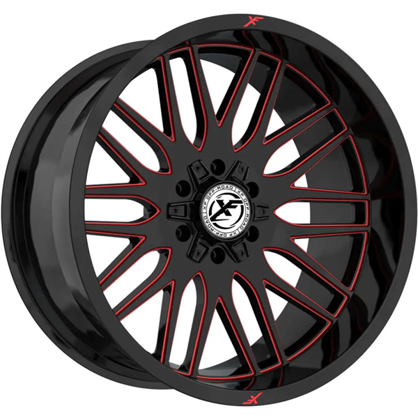 XF OFFROAD-XF240 20X10 6X135/6X139.7 -12 C.B 106.4 GLOSS BLACK/RED MILLED