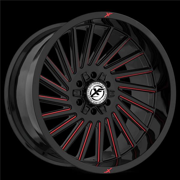 XF OFFROAD-XF239 20X10-12 5X127/5X139.7 C.B 78.1 *NEW STYLE 2023* GLOSS BLACK/RED MILLED