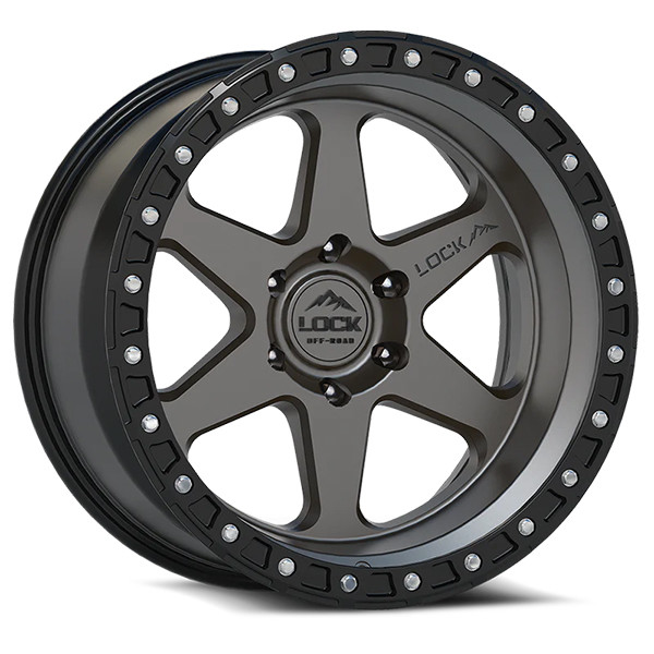 LOCK OFFROAD OLYMPUS 20X10 6X139.7 -24 C.B 106.2 MATTE GREY WITH MATTE BLACK RING