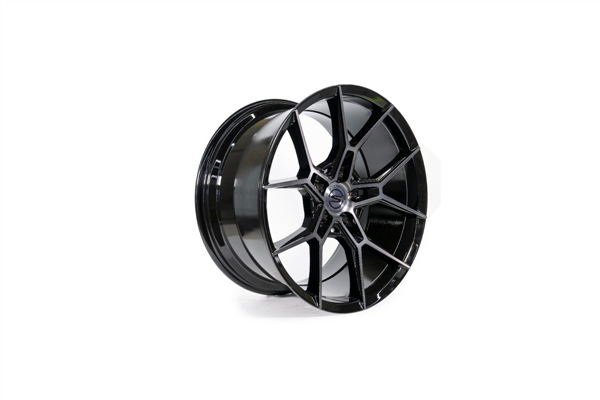 20X10.5+38 SELECT PRECISION ALLOYS ALPINE 5X112 7.27 66.53 GLOSSY BLACK BRUSHED DDT FACE CLEAR