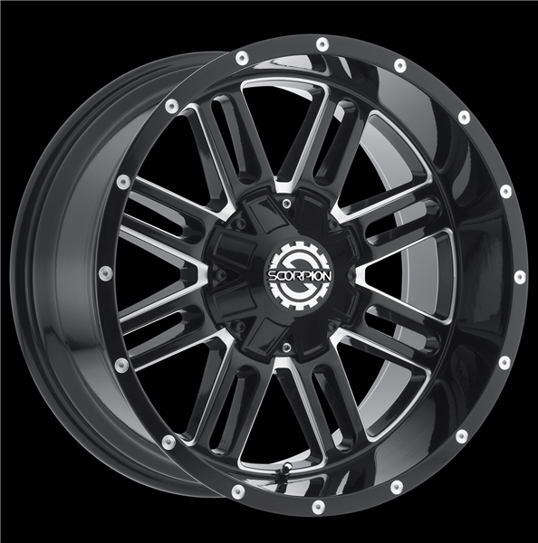 SCORPION OFFROAD SC-18 20X9+12 5X127+5X139.7 C.B-78.3 BLACK MILLED