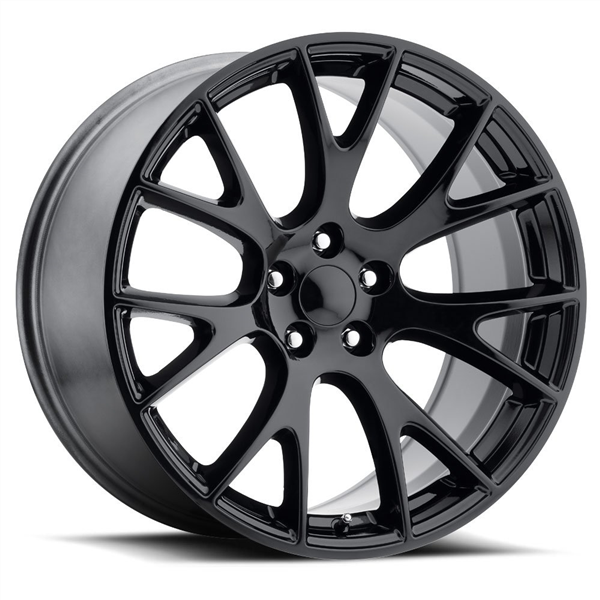 2132 DODGE HELLCAT SRT REPLICA 20X11+18 5X115 C.B 71.50 BLACK **GLOSS BLACK**