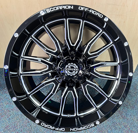 SCORPION OFFROAD STRIKER 20X10-19 8X165 C.B-125.2 GLOSS BLACK/ MILLED