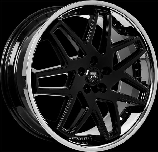 LEXANI NOVA 22X9 5X112 +30 C.B 74.1 GLOSS BLACK MACHINED BRUSHED FACE