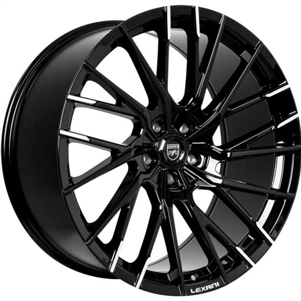 LEXANI VELAR 24X10 6X135/139.7 +22 C.B 87.1 GLOSS BLACK WITH MACHINED SPOKE TIPS