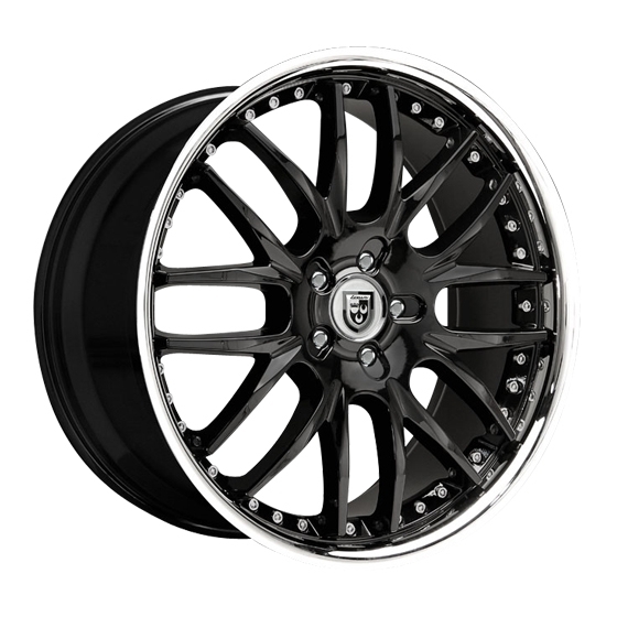 LEXANI R-8 18X8+35 5X112 ET35 BLK CTR SS CHR LIP 73MMCB