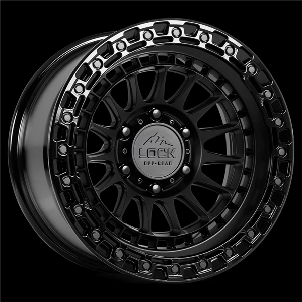 LOCK OFFROAD MOJAVE 17X9+1 8X165.1 CB-125.2 MATTE BLACK W/GLOSS BLACK RING