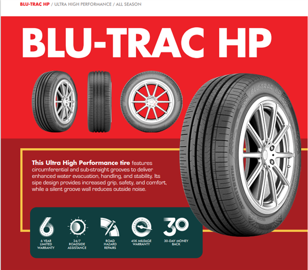 275/35R20 ARMSTRONG BLU-TRAC HP 102Y XL M+S 340-A-A 45K+ ROAD HAZARD