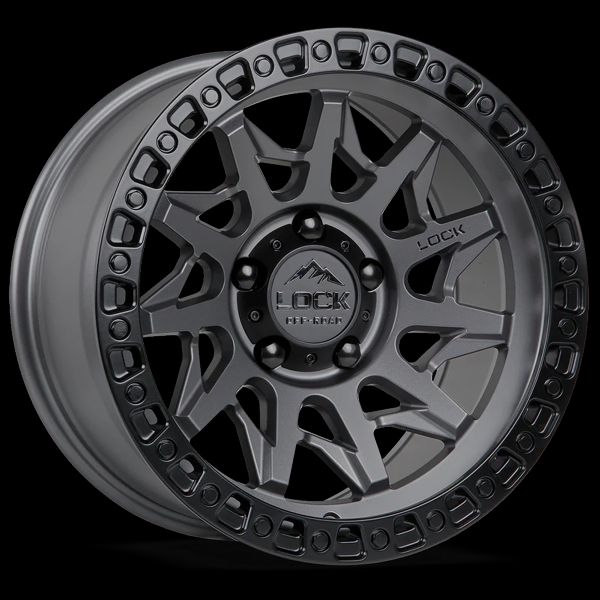 LOCK OFFROAD LUNATIC 17X9 6X139.7 +1 C.B 106.2 MATTE GREY WITH MATTE BLACK RING