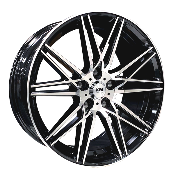 XM STREET XM-803 17X7.5+38 5X114.3 C.B 73.10 GLOSSY BLACK MACHINE FACE