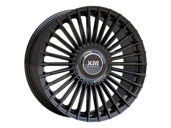XM STREET XM-611 20X8.5+35 5X112+5X114.3 C.B 73.10 GLOSS BLACK *FLOATING CAP* **FLOW FORM**