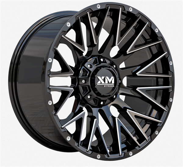 XTREME MUDDER XM-355 20X10-6 5X127+5X139.7 C.B 78.10 GLOSS BLACK MILLED