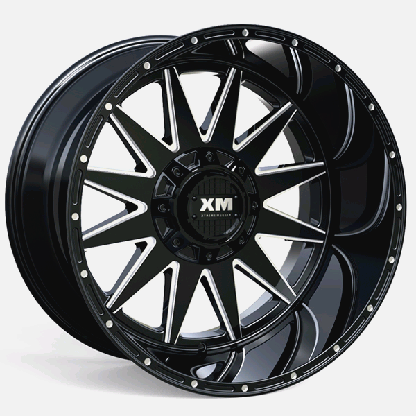 XTREME MUDDER XM-312 20X10-12 5X127+5X139.7 C.B 78.10 GLOSS BLACK MILLED **FLOW FORM**