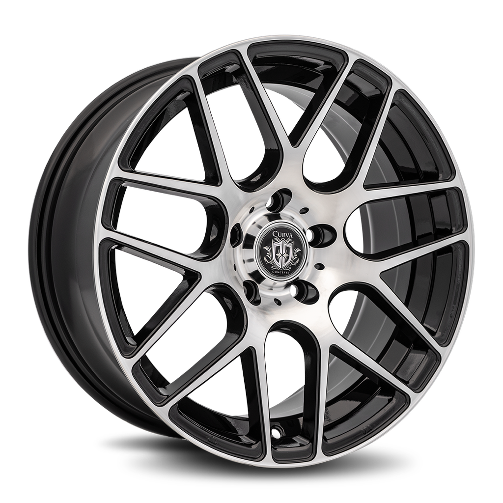C7 18x9 5x120 35 72.6 Gloss Black Machine Face