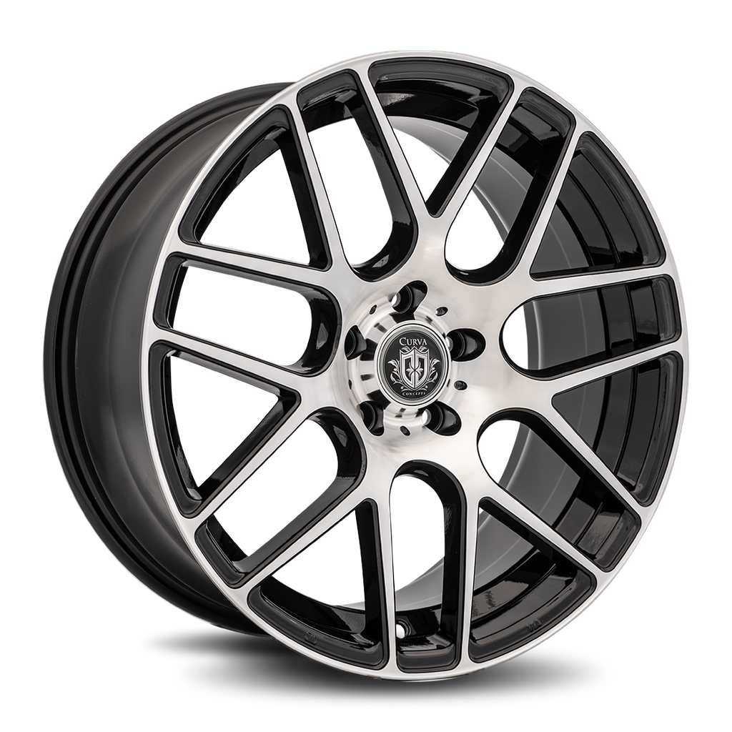 C7 19x9.5 5x114.3 40 73.1 Gloss Black Machine Face