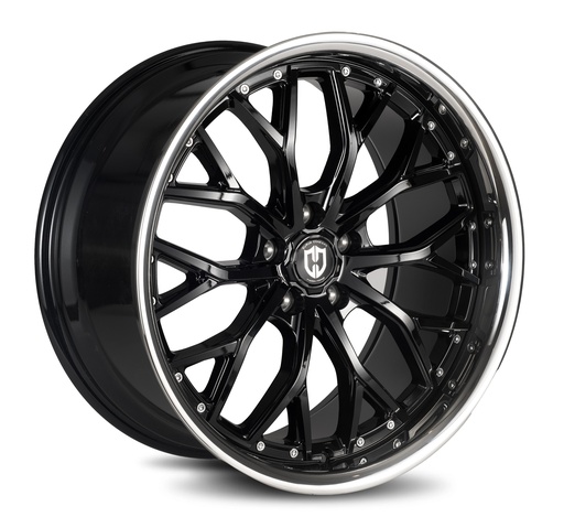 [CFF76-20851143573BSL] CFF76 20x8.5 5x114.3 35 73.1 Gloss Black Stainless Lip