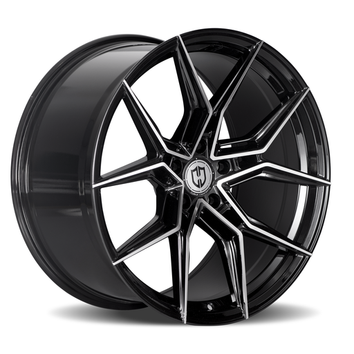 [CFF43-20851143573BMF] CFF43 20x8.5 5x114.3 35 73.1 Gloss Black Machine Face