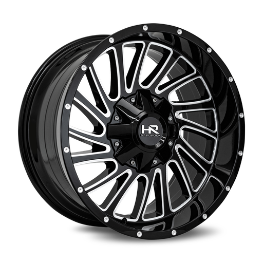 [H708-201270151GBM] Overdrive 20x12 8x170 -51 125.2 Gloss Black Milled
