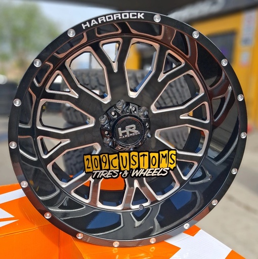 [H504-221281144BM] Slammer XPosed 22x12 8x165.1 -44 125.2 Gloss Black Milled