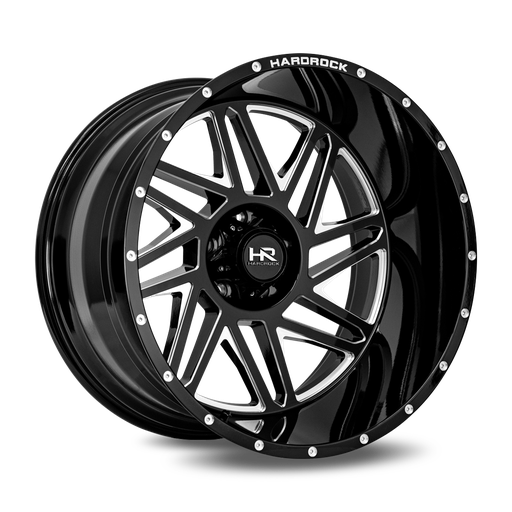 [H501-241483176BM] Bones XPosed 24x14 6x139.7 -76 108 Gloss Black Milled