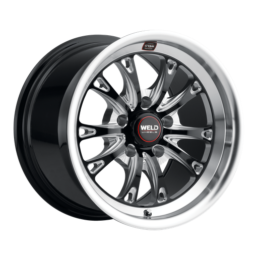 [S157B0067P25] 15x10 Belmont Drag 5x114.3 ET25 BS 6.48 Gloss BLK MIL DIA 78.1