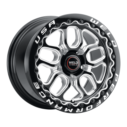 [S907B0022P46] 15x10 Laguna Bead Lock 5x120 ET45 BS7.25 Gloss BLK MIL DIA 78.1