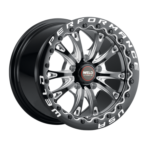 [S908B0022P45] 15x10 Belmont Beadlock 5x120 ET45 BS 7.27 Gloss BLK MIL DIA 78.1