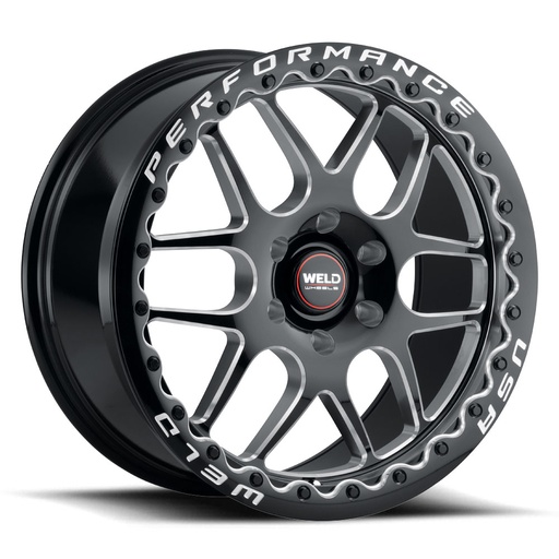 [S91000084P38] 20x10 Solana Beadlock 6x139.7 ET38 BS 6.99 Gloss BLK MIL DIA 106.1