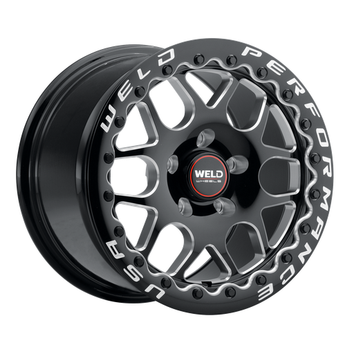 [S910B0063P45] 15x10 Solana Beadlock 5x120.65 ET45 BS 7.27 Gloss BLK MIL DIA 78.1