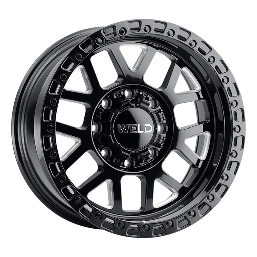 [W10500082476] 20x10 Cinch 8x165.1  ET-18 BS 4.75 Gloss Black Milled / Gloss BLK Ring 125.1