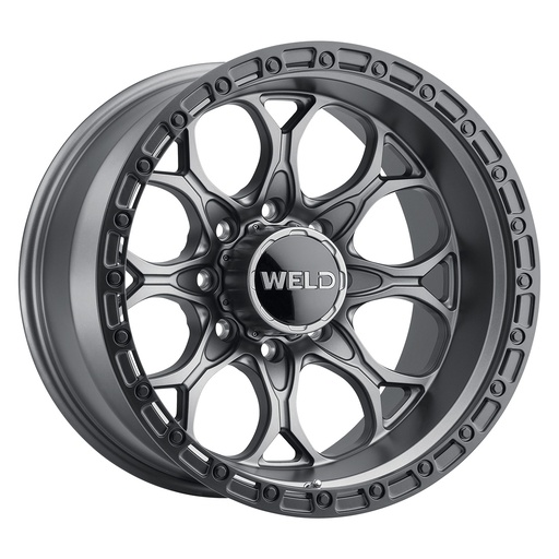 [W10709082501] 20x9 Ledge 8 8x165.1  ET00 BS 5.00 Satin GUN / Satin BLK Ring 125.1
