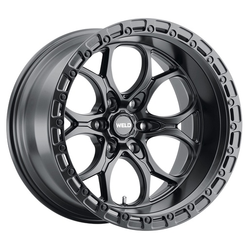 [W10809084575] 20x9 LedgeSix 6x139.7  ET20 BS5.75 Satin BLK / BLK Ring 106.1