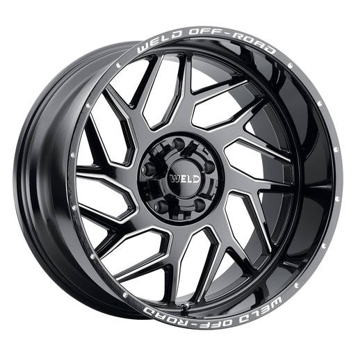 [W11702057475] 20x12 Fulcrum 5x127 5x139.7 ET-44 BS4.75 Gloss BLK MIL 87.1