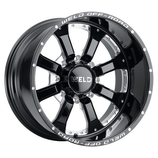 [W12500018476] 20x10 Granada Eight 8x180  ET-18 BS4.75 Gloss BLK MIL 124.3
